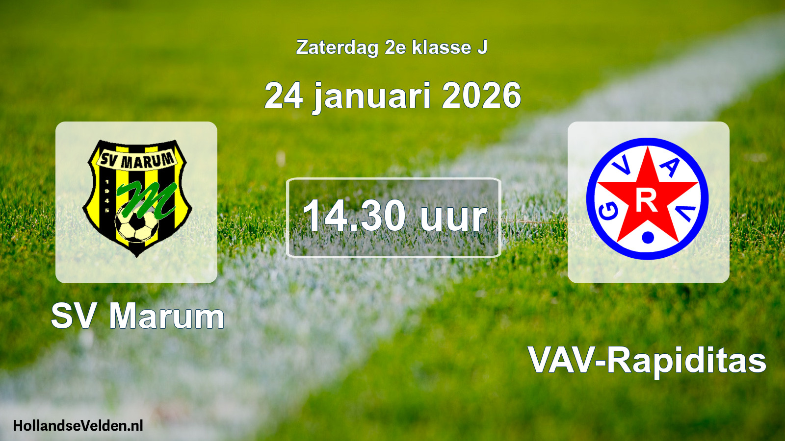 Geplande wedstrijd: SV Marum - GVAV-Rapiditas (24 januari 2026)
