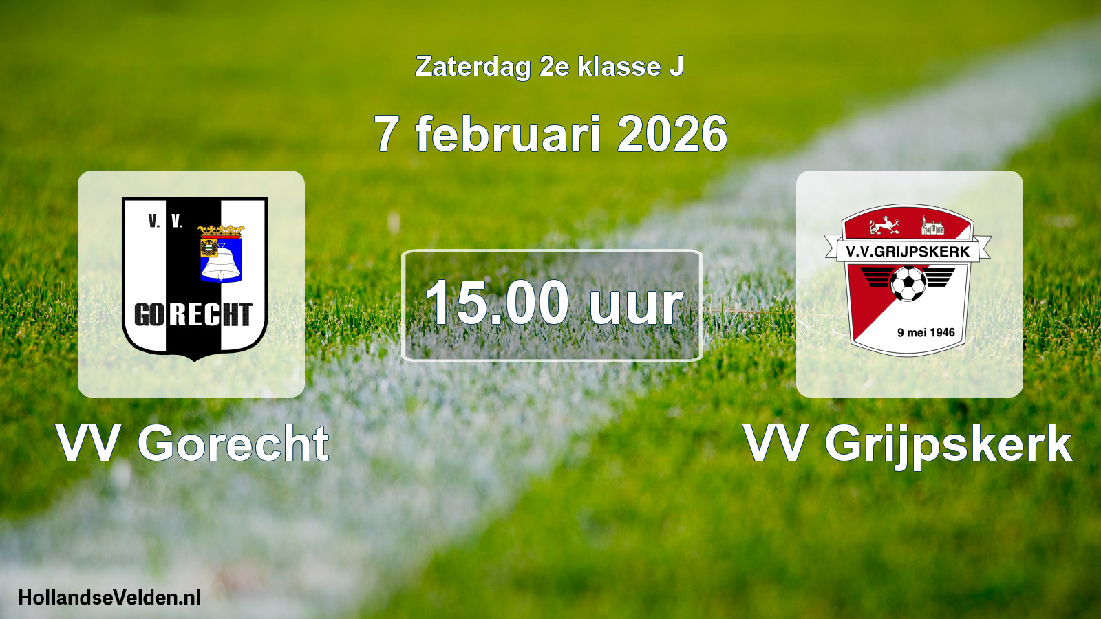 Geplande wedstrijd: VV Gorecht - VV Grijpskerk (7 februari 2026)