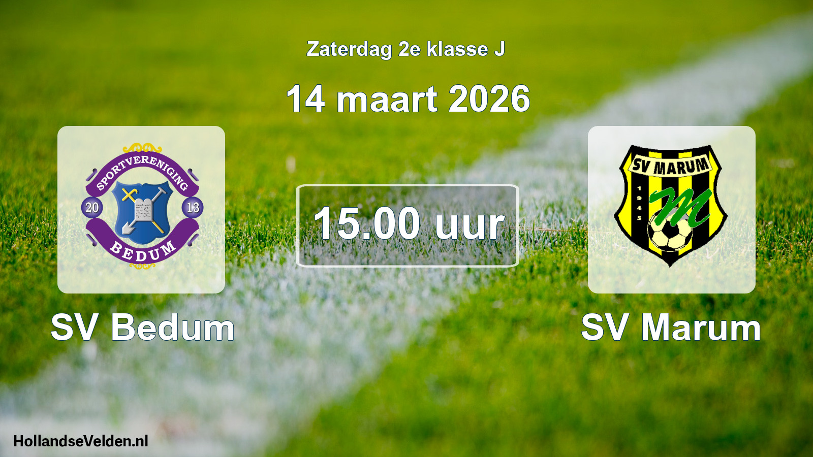 Geplande wedstrijd: SV Bedum - SV Marum (14 maart 2026)