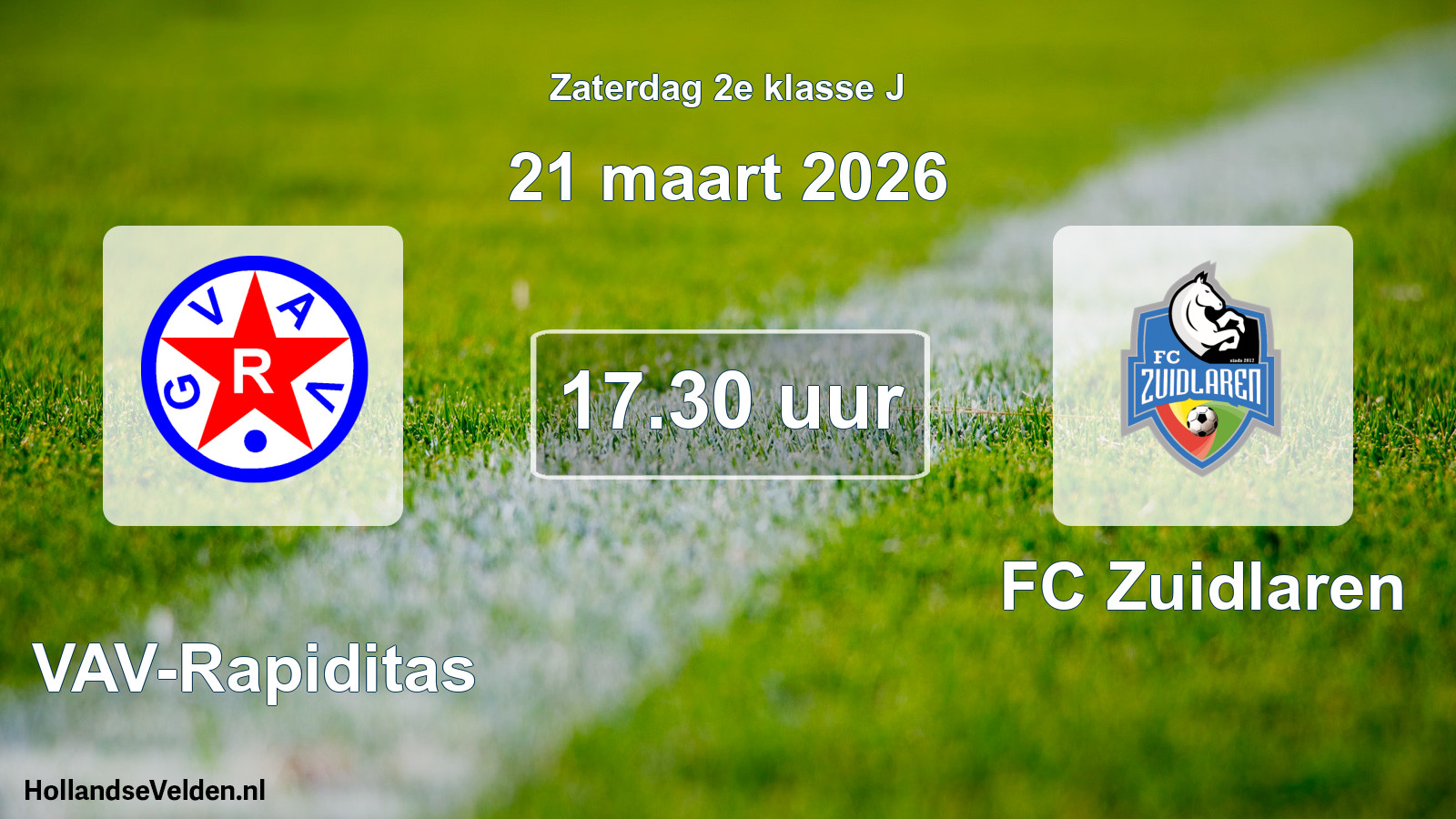 Scheduled Match: GVAV-Rapiditas - FC Zuidlaren (21 March 2026)