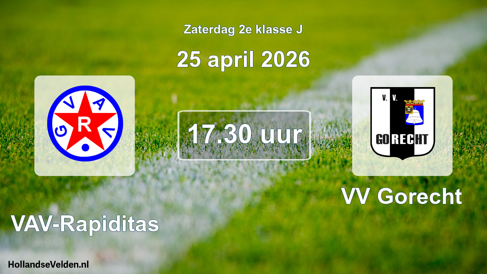 Geplande wedstrijd: GVAV-Rapiditas - VV Gorecht (25 april 2026)