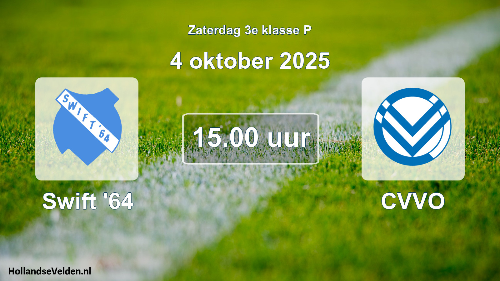Geplande wedstrijd: Swift '64 - CVVO (4 oktober 2025)