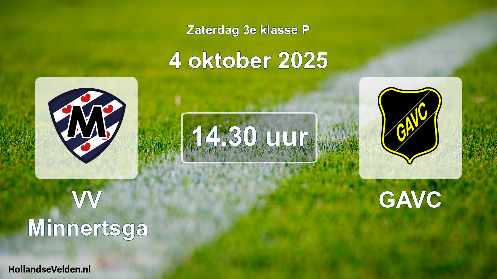 Geplande wedstrijd: VV Minnertsga - GAVC (4 oktober 2025)