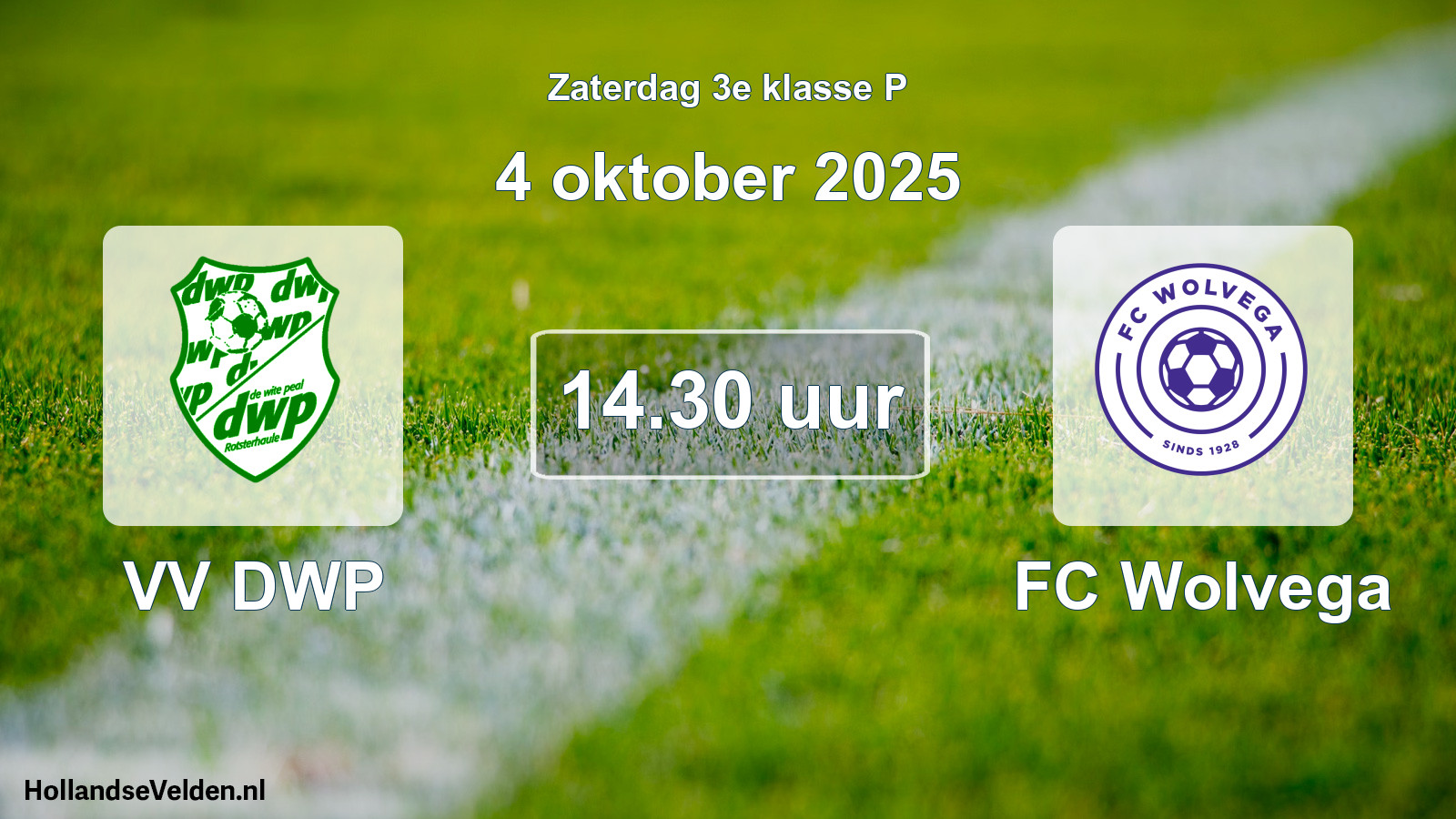 Geplande wedstrijd: VV DWP - FC Wolvega (4 oktober 2025)