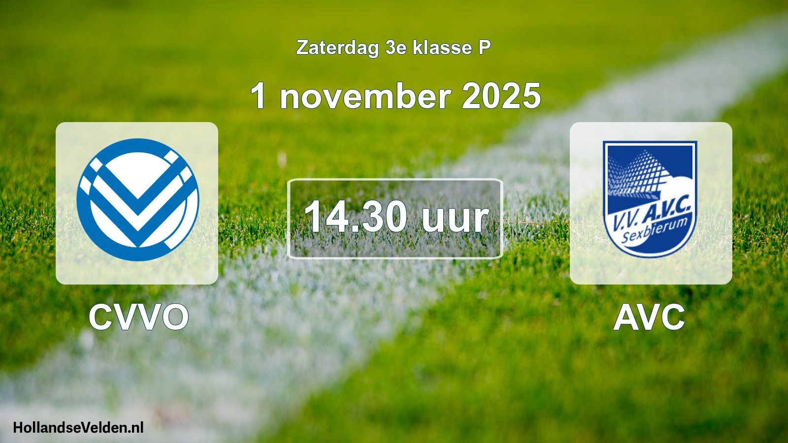 Geplande wedstrijd: CVVO - AVC (1 november 2025)