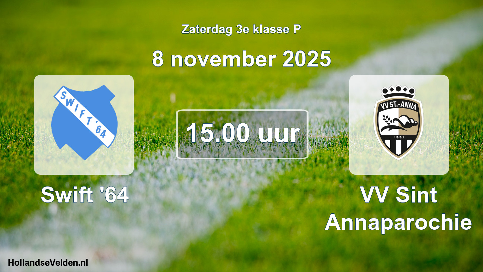 Geplande wedstrijd: Swift '64 - VV Sint Annaparochie (8 november 2025)