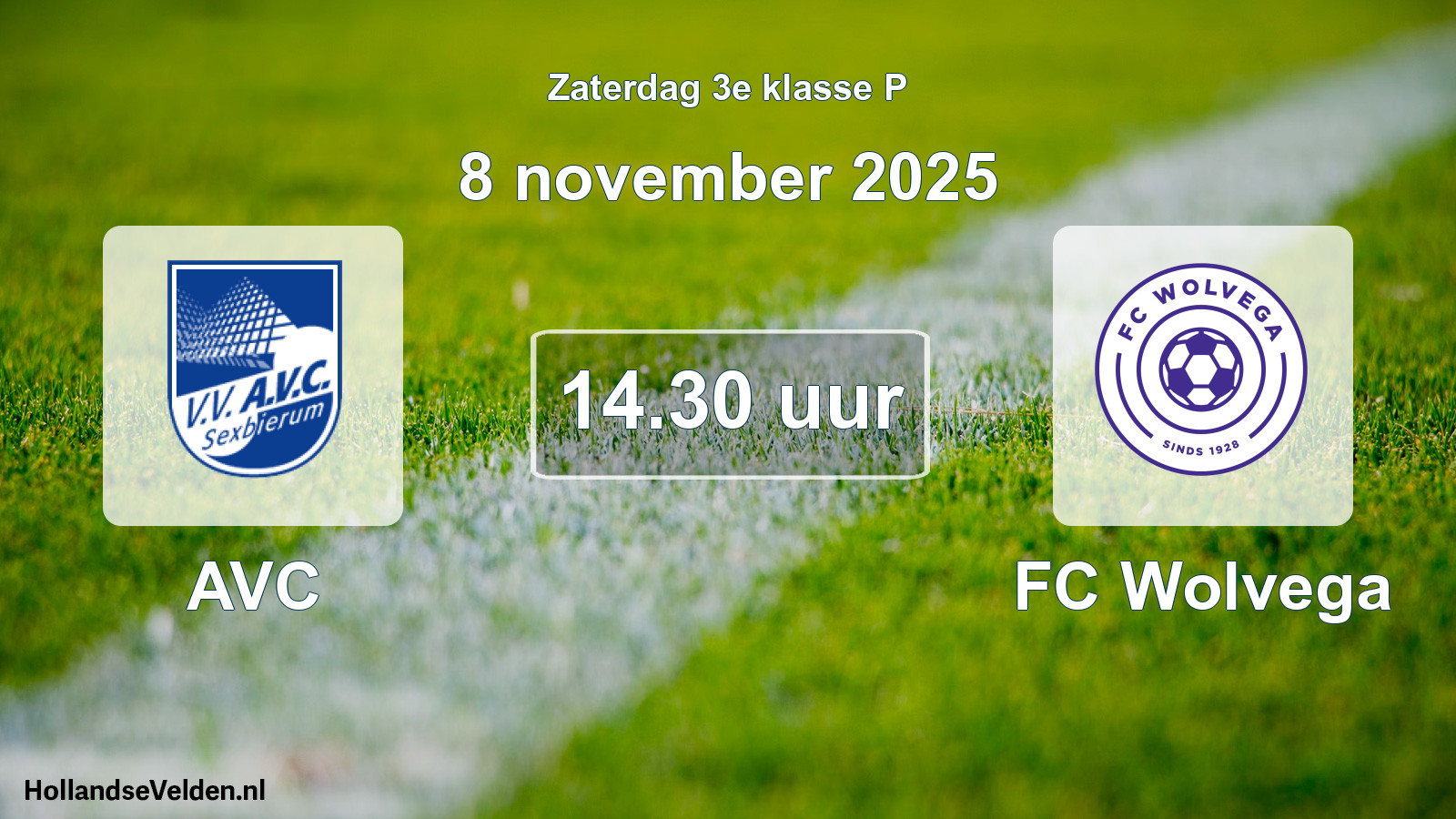 Geplande wedstrijd: AVC - FC Wolvega (8 november 2025)