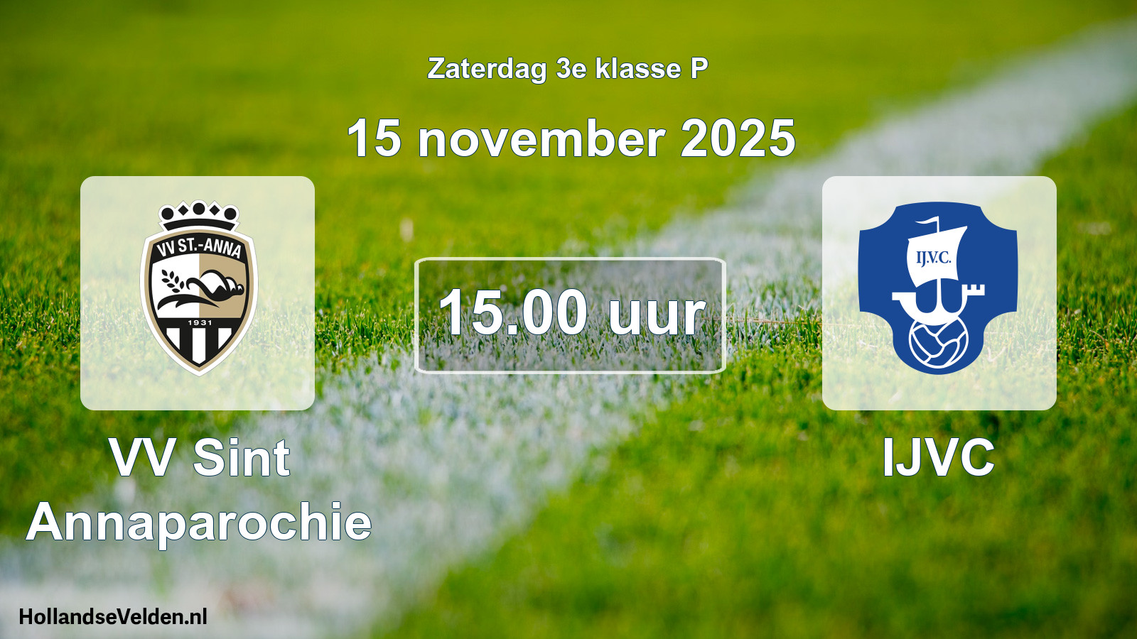 Geplande wedstrijd: VV Sint Annaparochie - IJVC (15 november 2025)