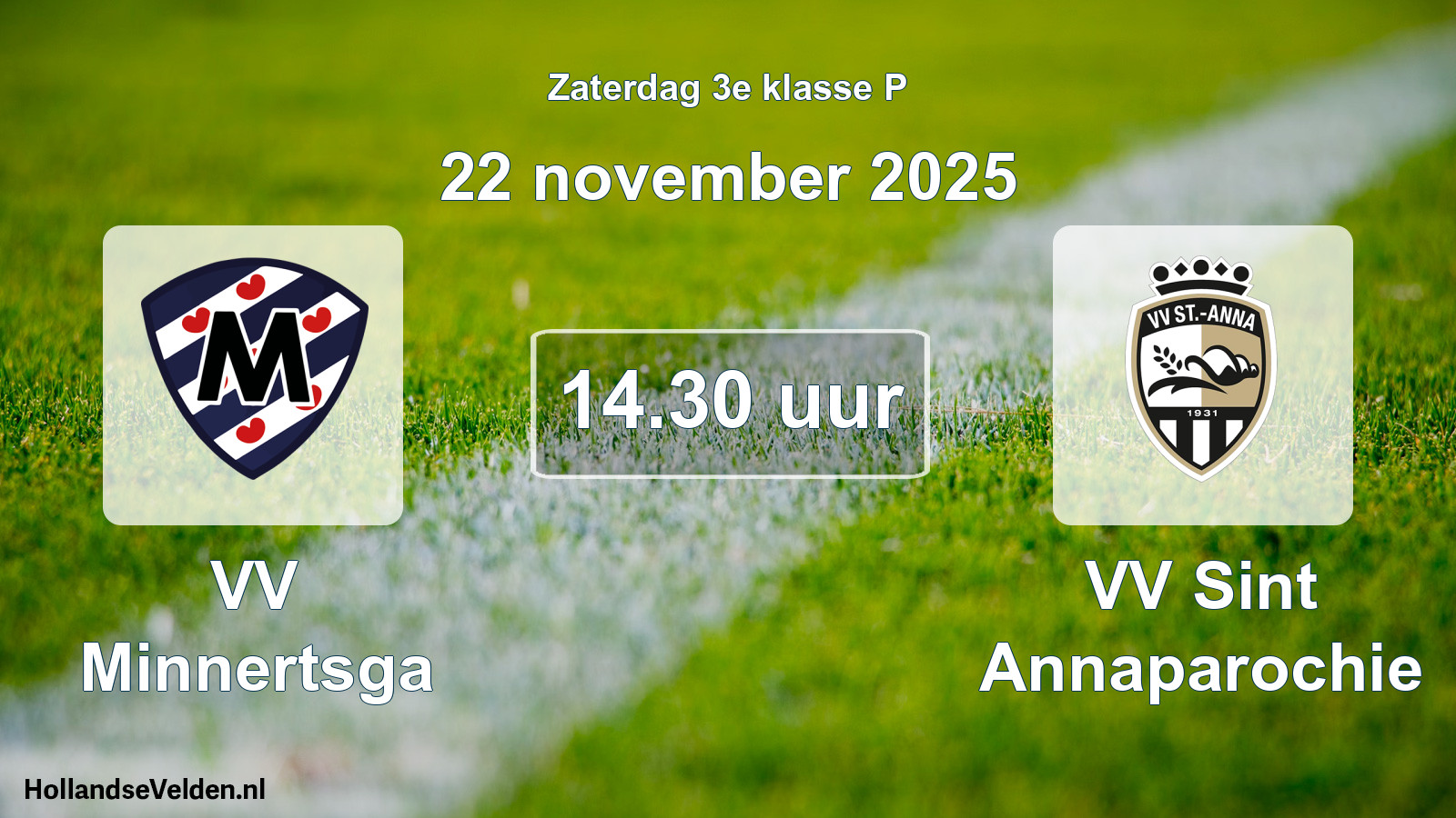 Geplande wedstrijd: VV Minnertsga - VV Sint Annaparochie (22 november 2025)