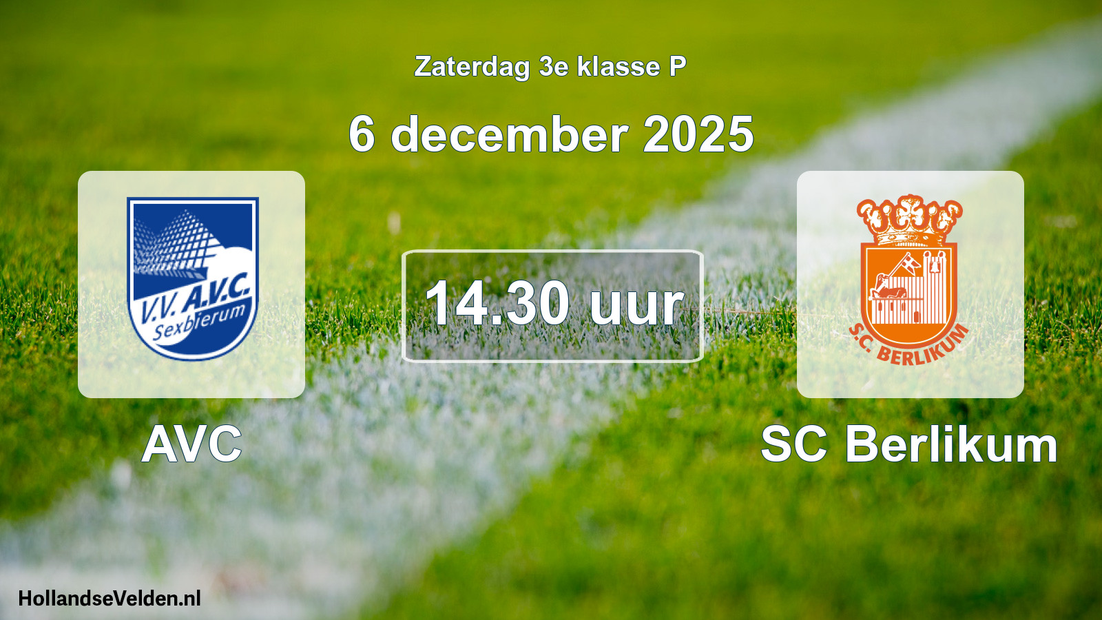 Geplande wedstrijd: AVC - SC Berlikum (6 december 2025)