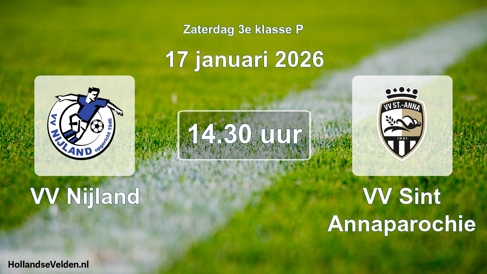 Geplande wedstrijd: VV Nijland - VV Sint Annaparochie (17 januari 2026)