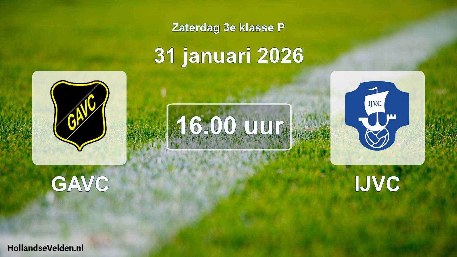 Geplande wedstrijd: GAVC - IJVC (31 januari 2026)