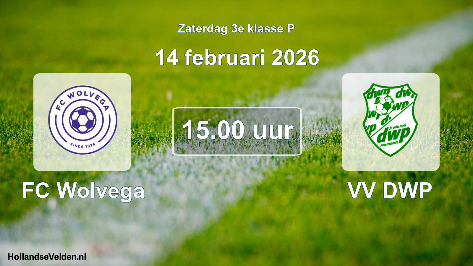 Geplande wedstrijd: FC Wolvega - VV DWP (14 februari 2026)