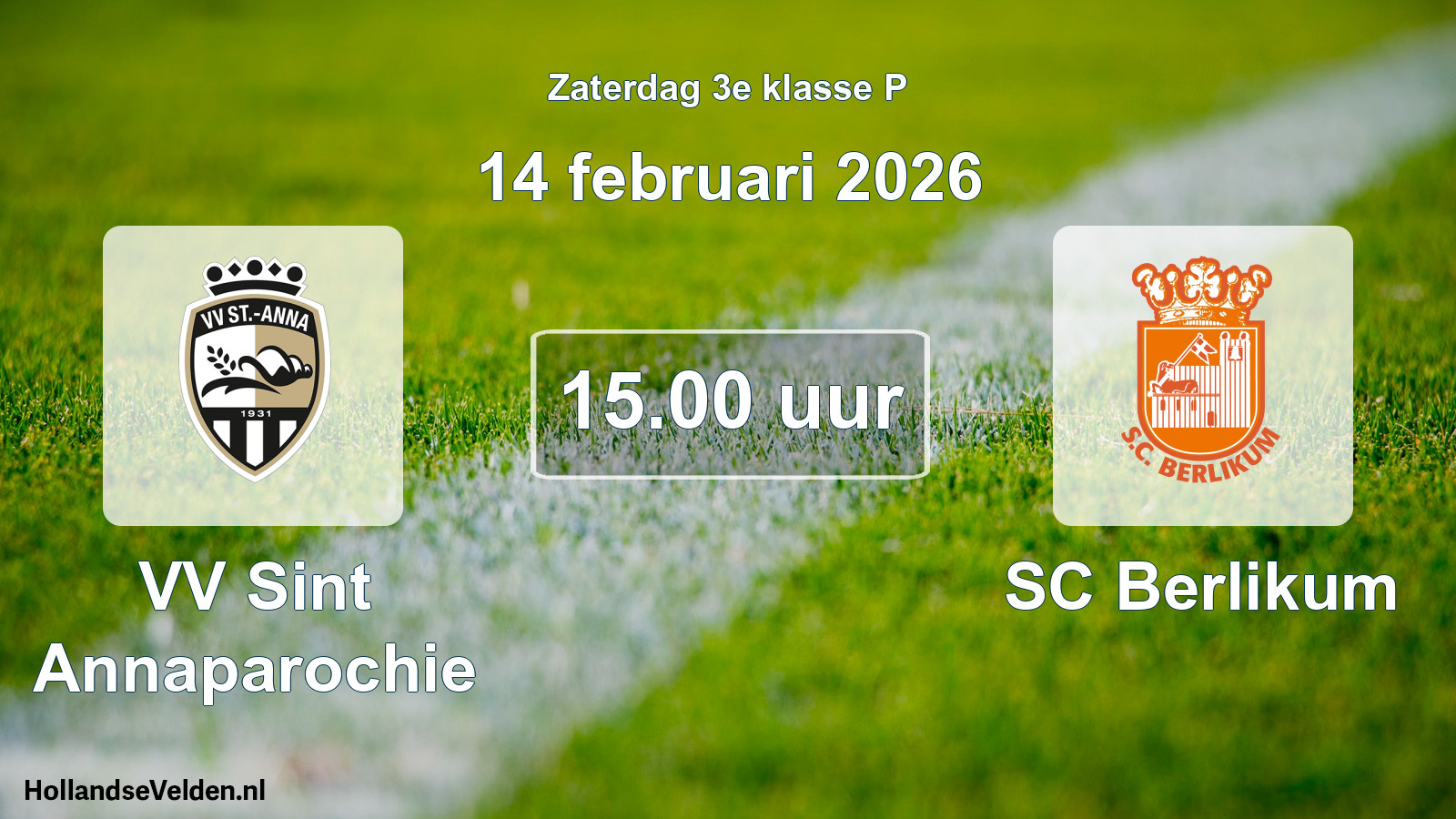 Scheduled Match: VV Sint Annaparochie - SC Berlikum (14 February 2026)