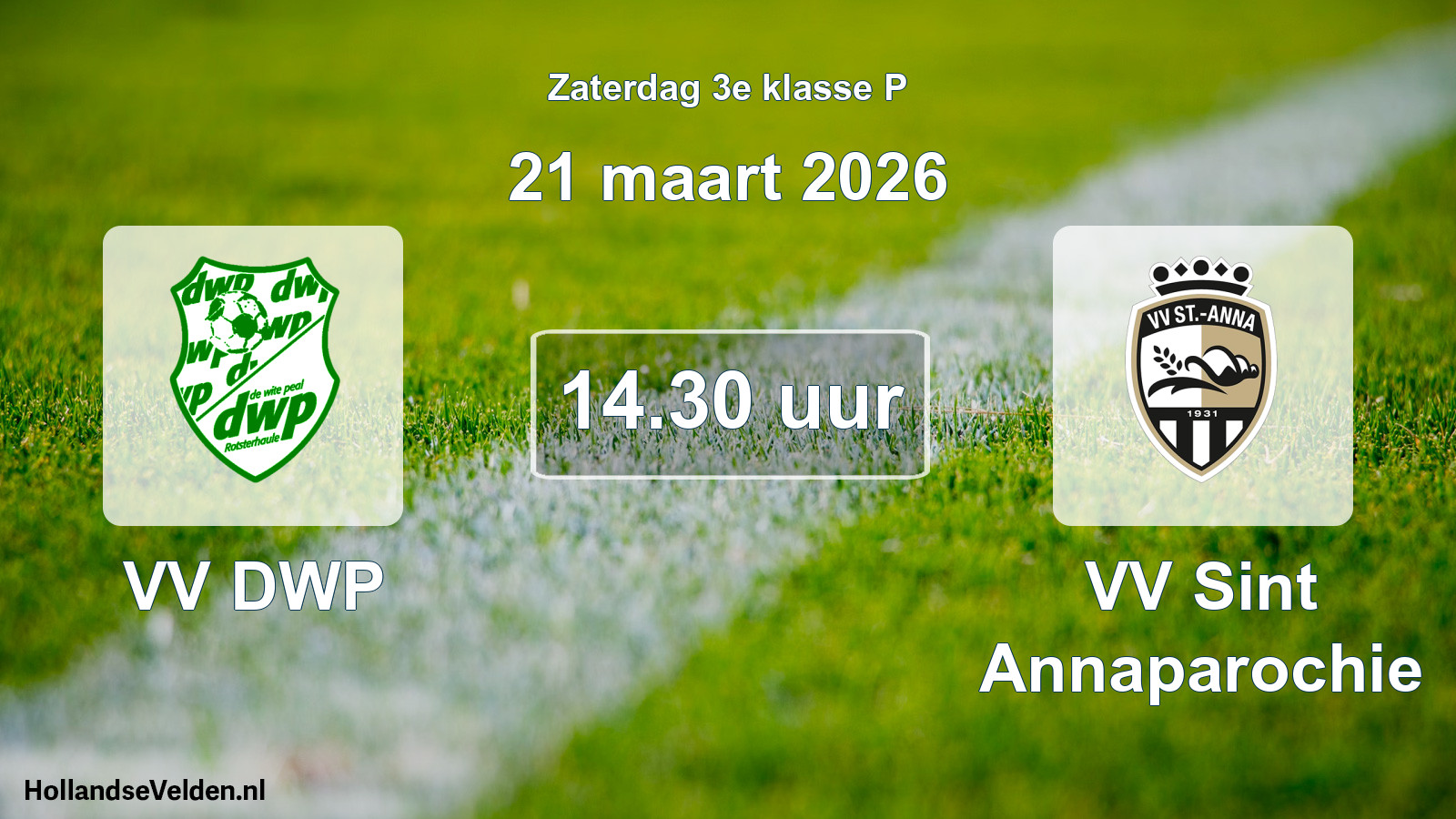 Geplande wedstrijd: VV DWP - VV Sint Annaparochie (21 maart 2026)