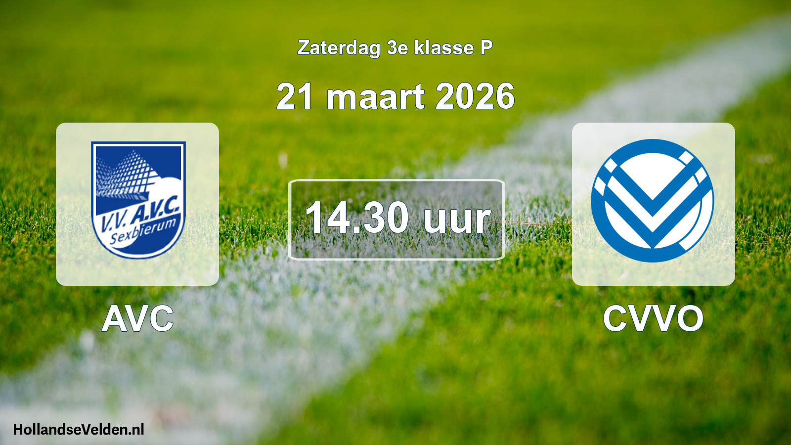 Geplande wedstrijd: AVC - CVVO (21 maart 2026)