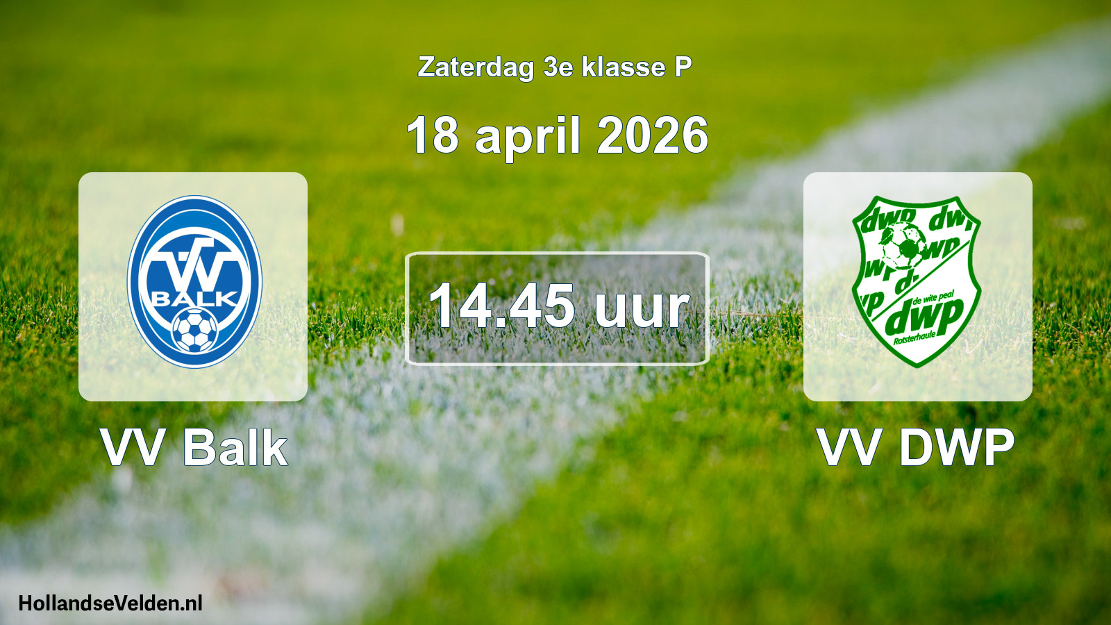 Geplande wedstrijd: VV Balk - VV DWP (18 april 2026)