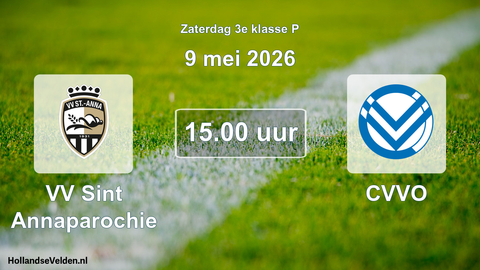 Geplande wedstrijd: VV Sint Annaparochie - CVVO (9 mei 2026)