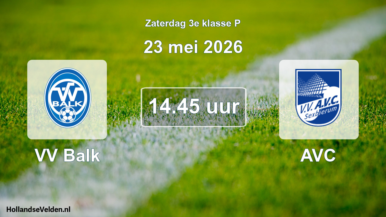 Geplande wedstrijd: VV Balk - AVC (23 mei 2026)
