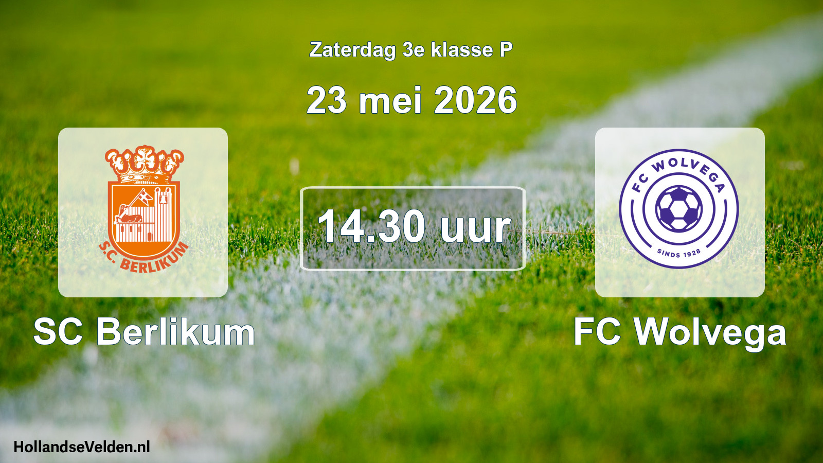 Geplande wedstrijd: SC Berlikum - FC Wolvega (23 mei 2026)