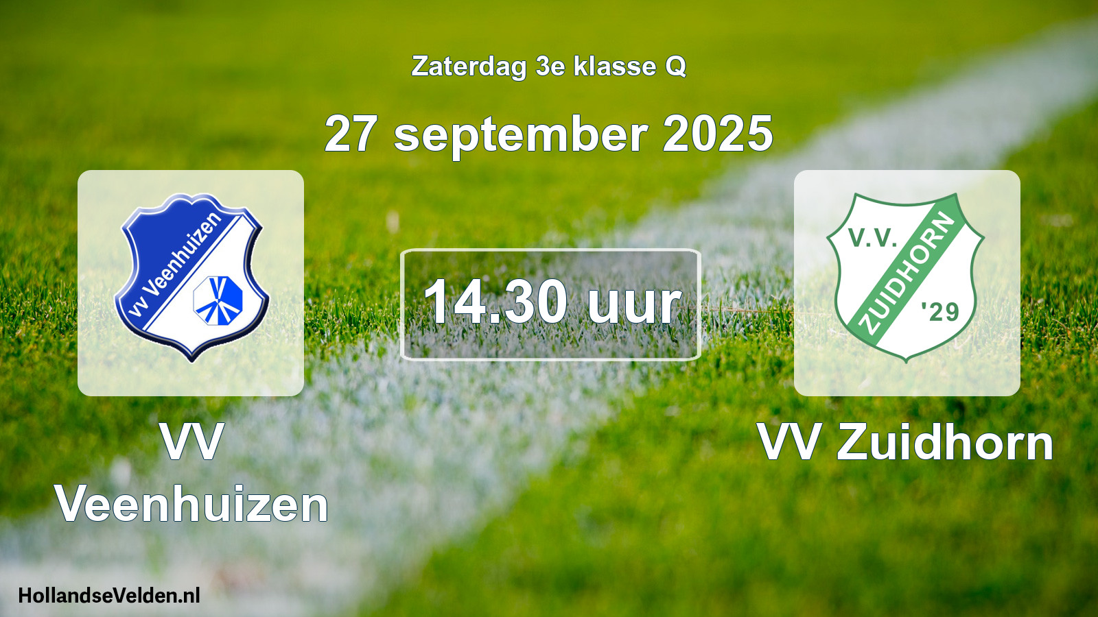 Geplande wedstrijd: VV Veenhuizen - VV Zuidhorn (27 september 2025)