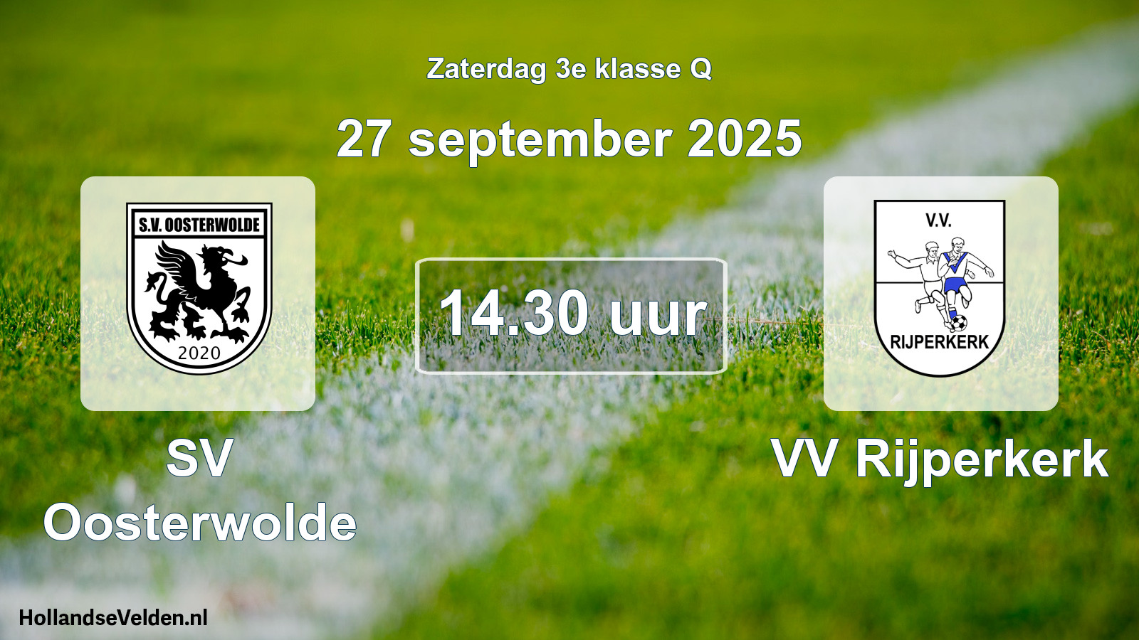 Scheduled Match: SV Oosterwolde - VV Rijperkerk (27 September 2025)