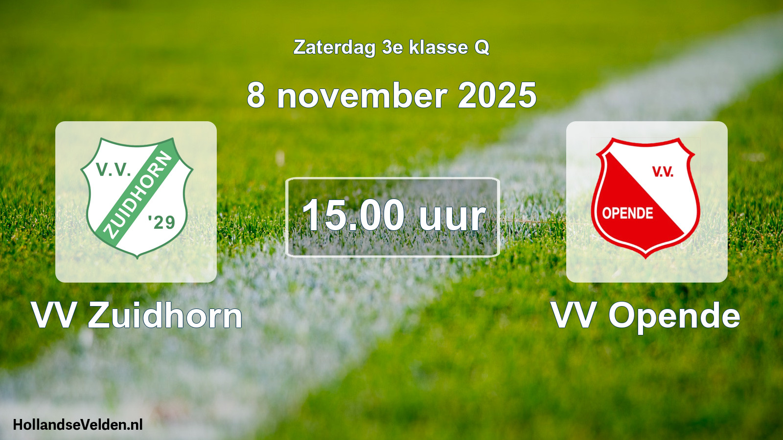 Geplande wedstrijd: VV Zuidhorn - VV Opende (8 november 2025)