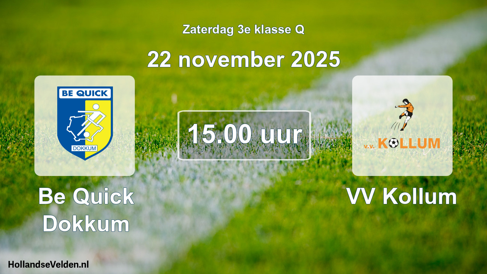 Scheduled Match: Be Quick Dokkum - VV Kollum (22 November 2025)
