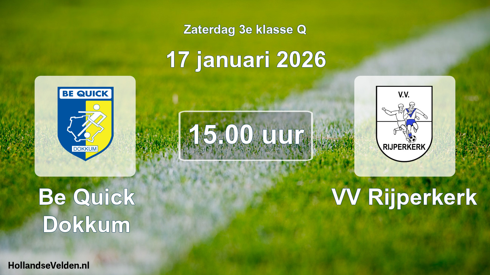 Scheduled Match: Be Quick Dokkum - VV Rijperkerk (17 January 2026)
