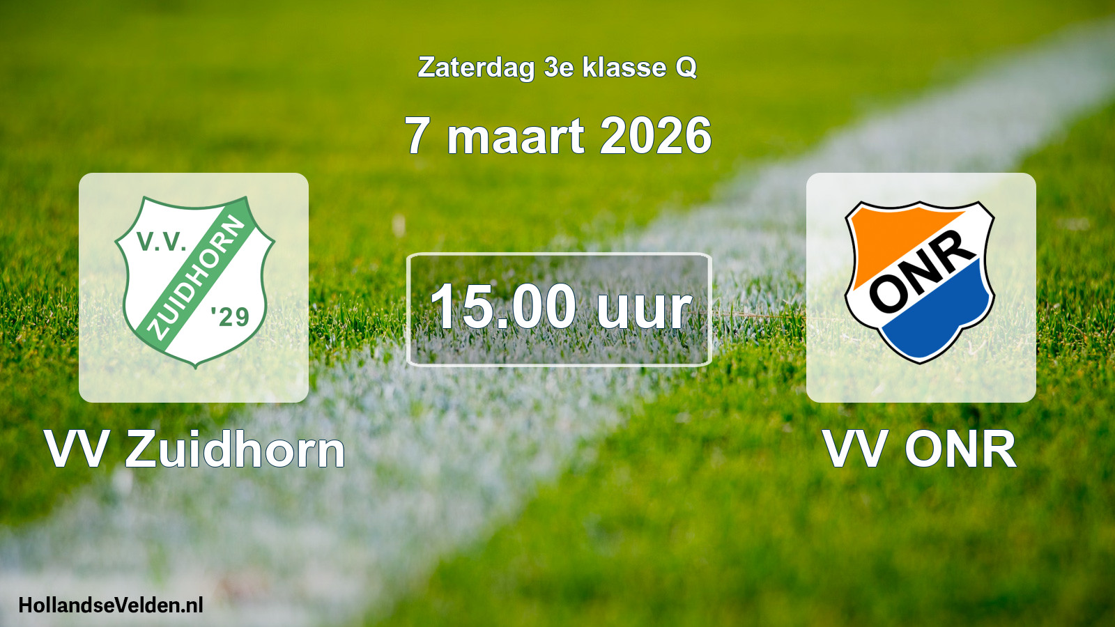 Scheduled Match: VV Zuidhorn - VV ONR (7 March 2026)