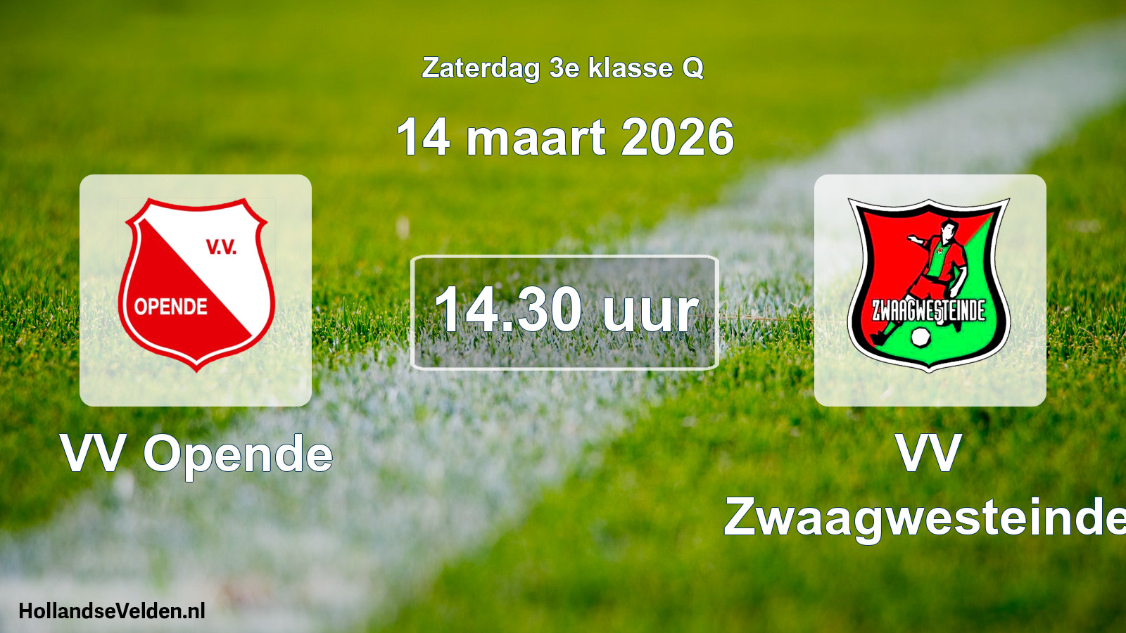 Scheduled Match: VV Opende - VV Zwaagwesteinde (14 March 2026)