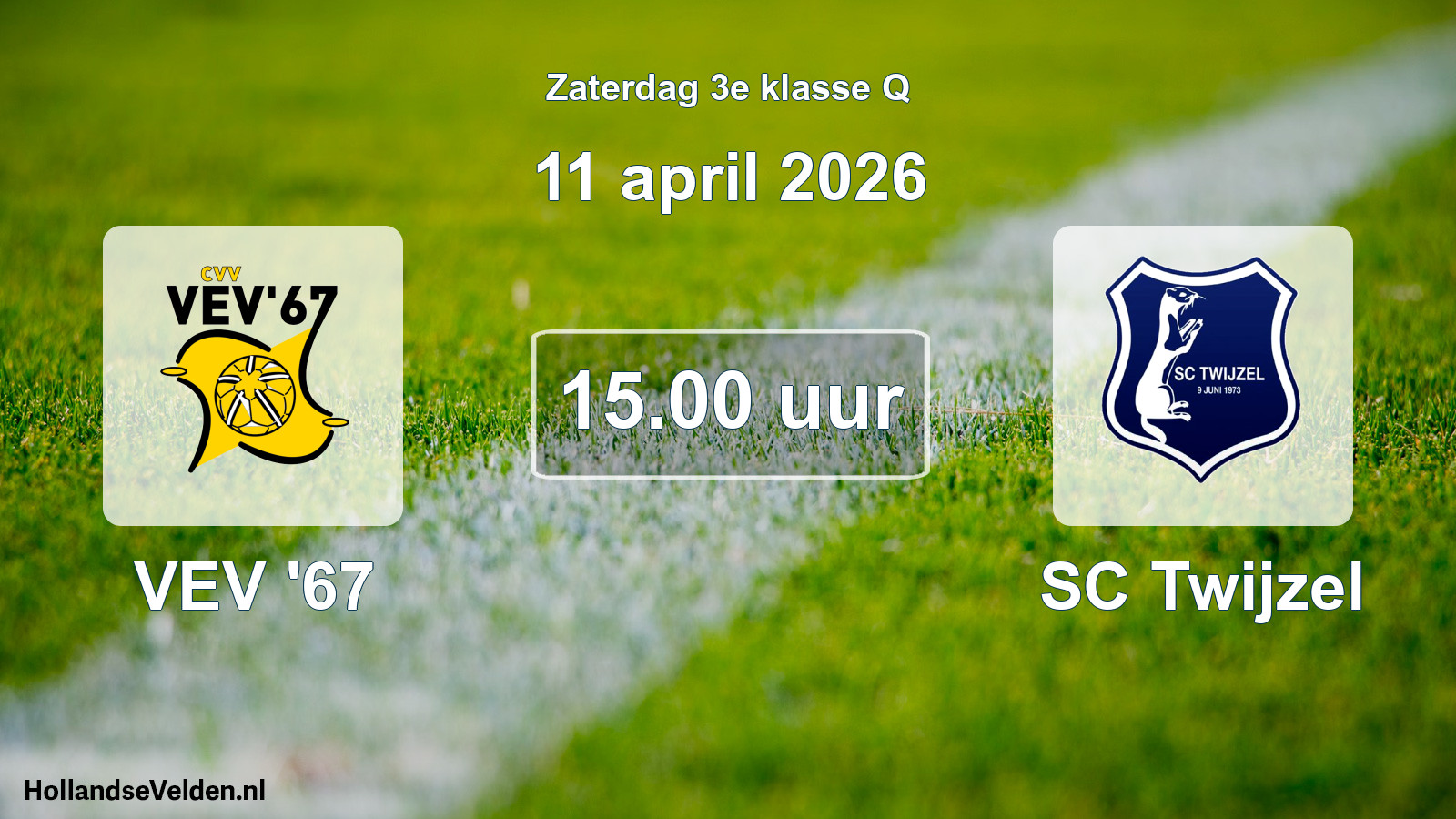 Geplande wedstrijd: VEV '67 - SC Twijzel (11 april 2026)