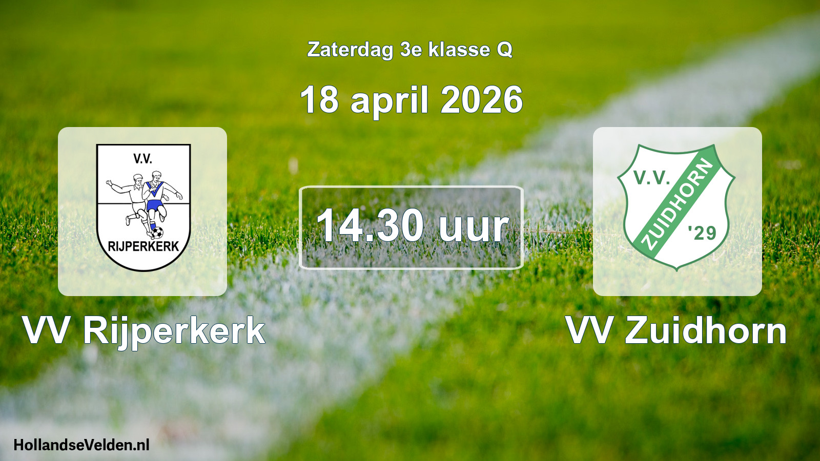 Scheduled Match: VV Rijperkerk - VV Zuidhorn (18 April 2026)