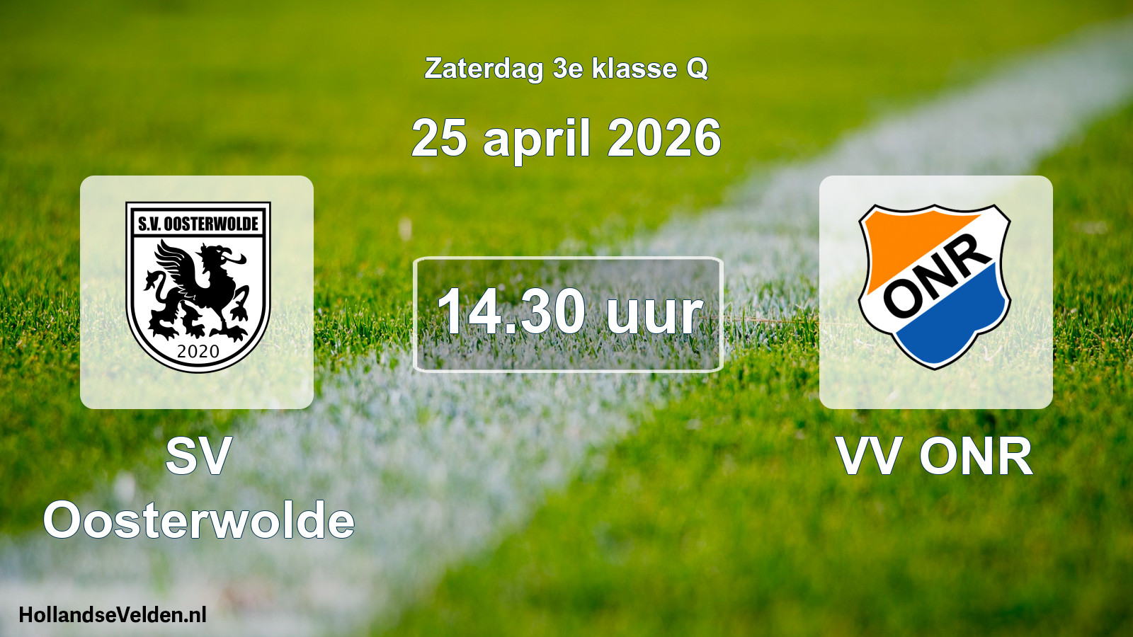 Scheduled Match: SV Oosterwolde - VV ONR (25 April 2026)