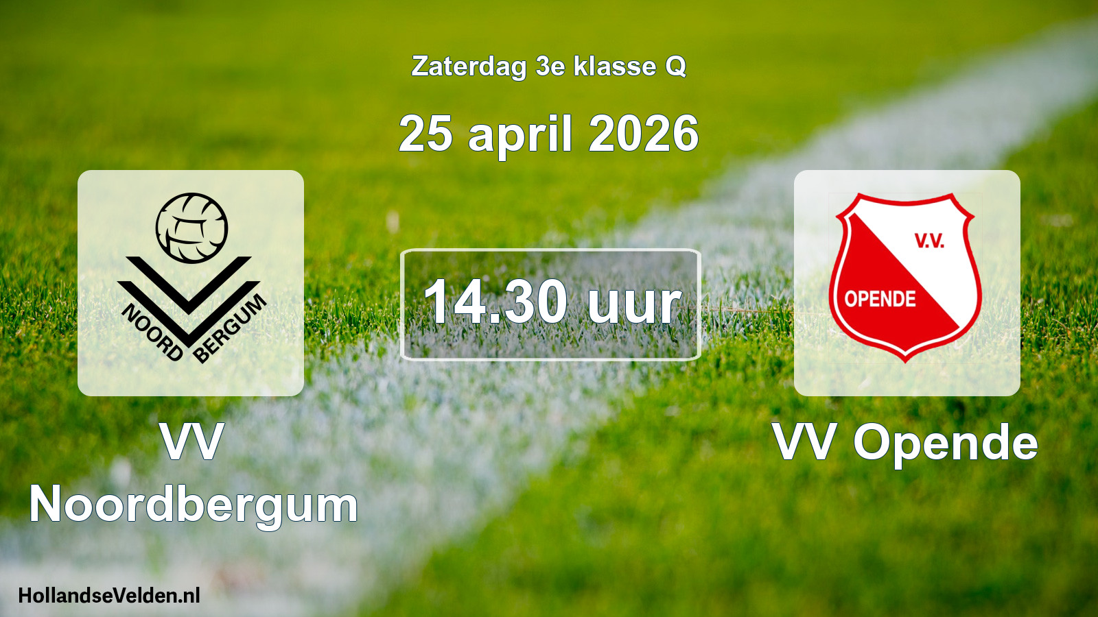 Scheduled Match: VV Noordbergum - VV Opende (25 April 2026)
