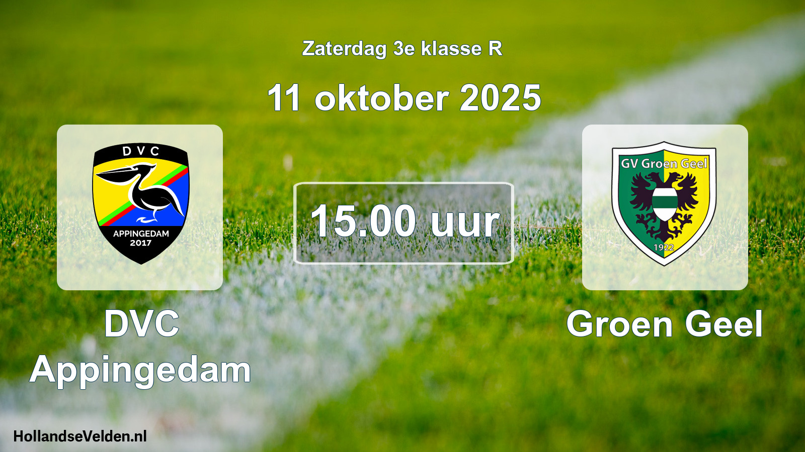 Scheduled Match: DVC Appingedam - Groen Geel (11 October 2025)