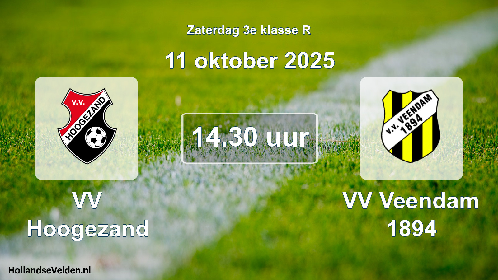 Geplande wedstrijd: VV Hoogezand - VV Veendam 1894 (11 oktober 2025)