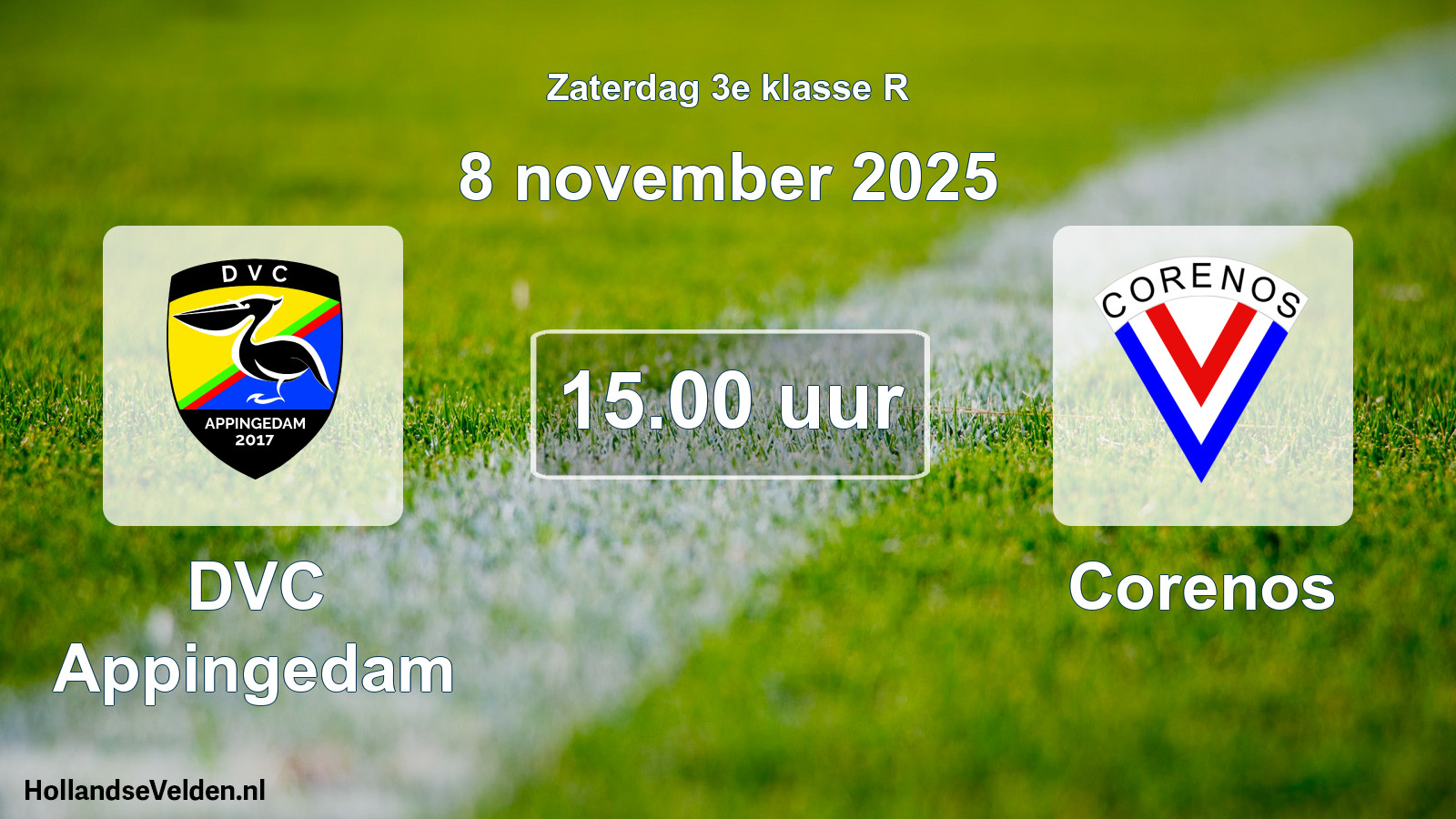 Scheduled Match: DVC Appingedam - Corenos (8 November 2025)