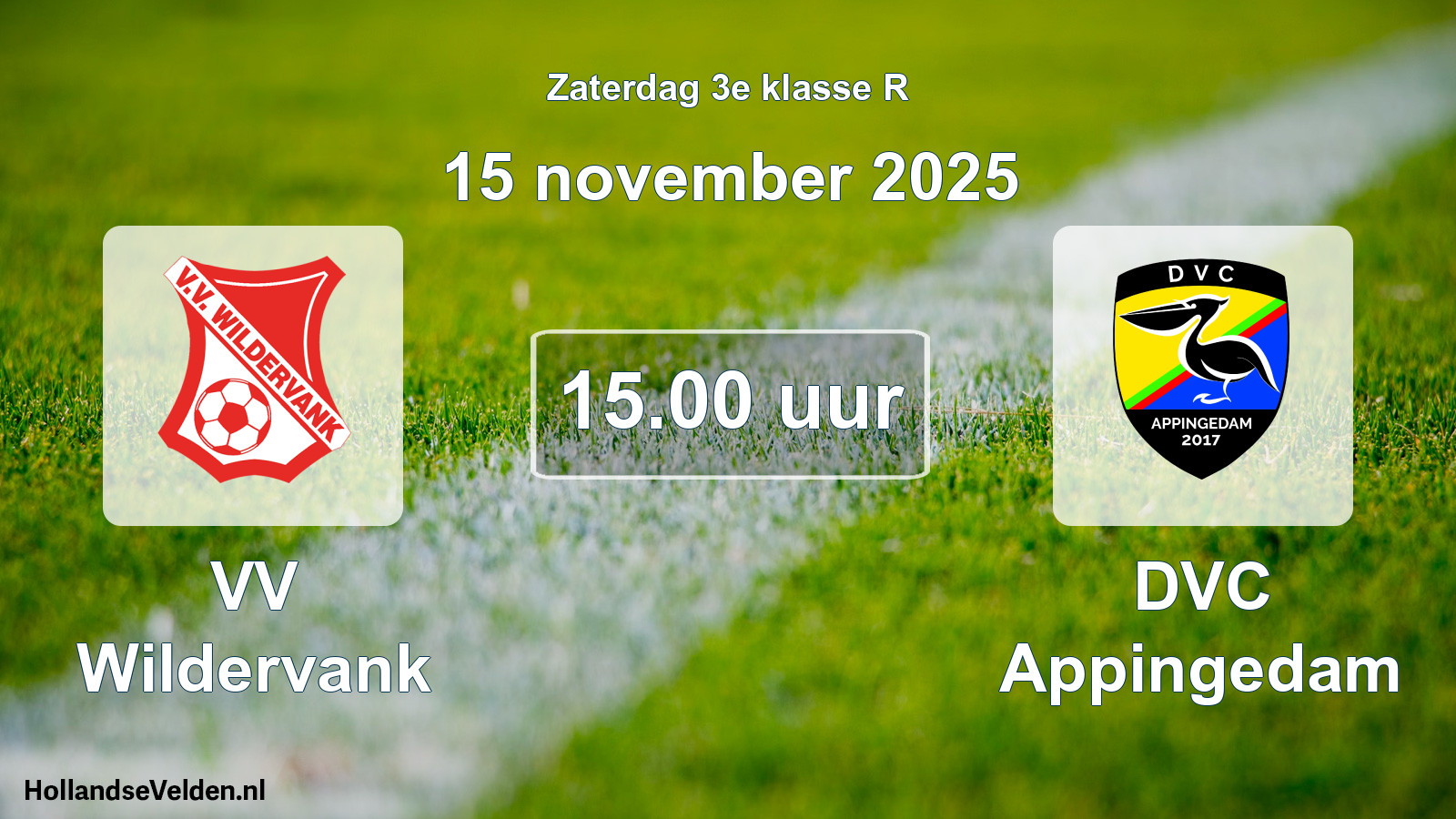 Scheduled Match: VV Wildervank - DVC Appingedam (15 November 2025)
