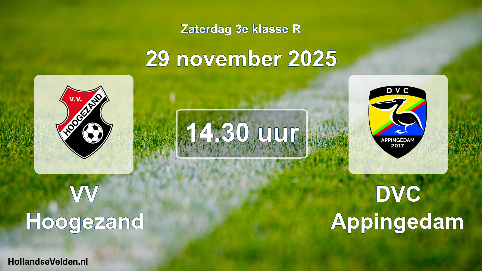 Scheduled Match: VV Hoogezand - DVC Appingedam (29 November 2025)