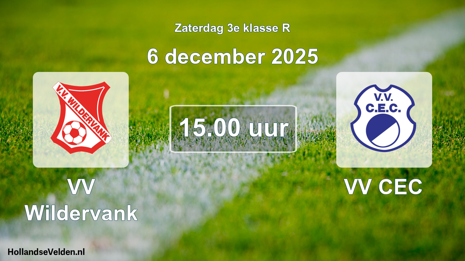 Geplande wedstrijd: VV Wildervank - VV CEC (6 december 2025)