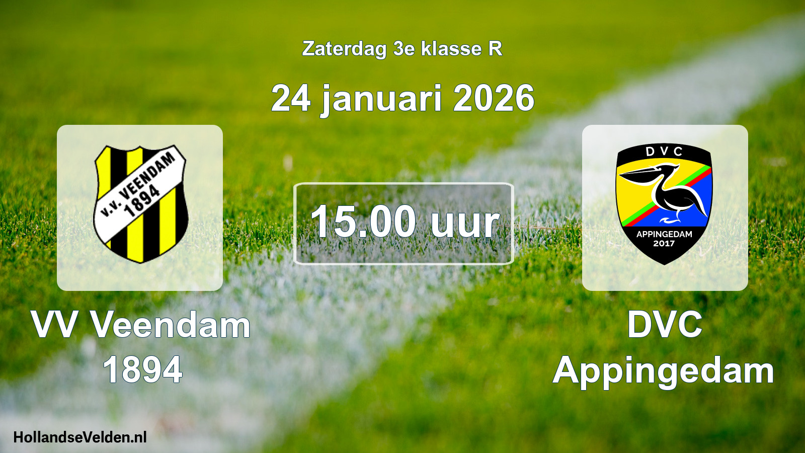 Scheduled Match: VV Veendam 1894 - DVC Appingedam (24 January 2026)