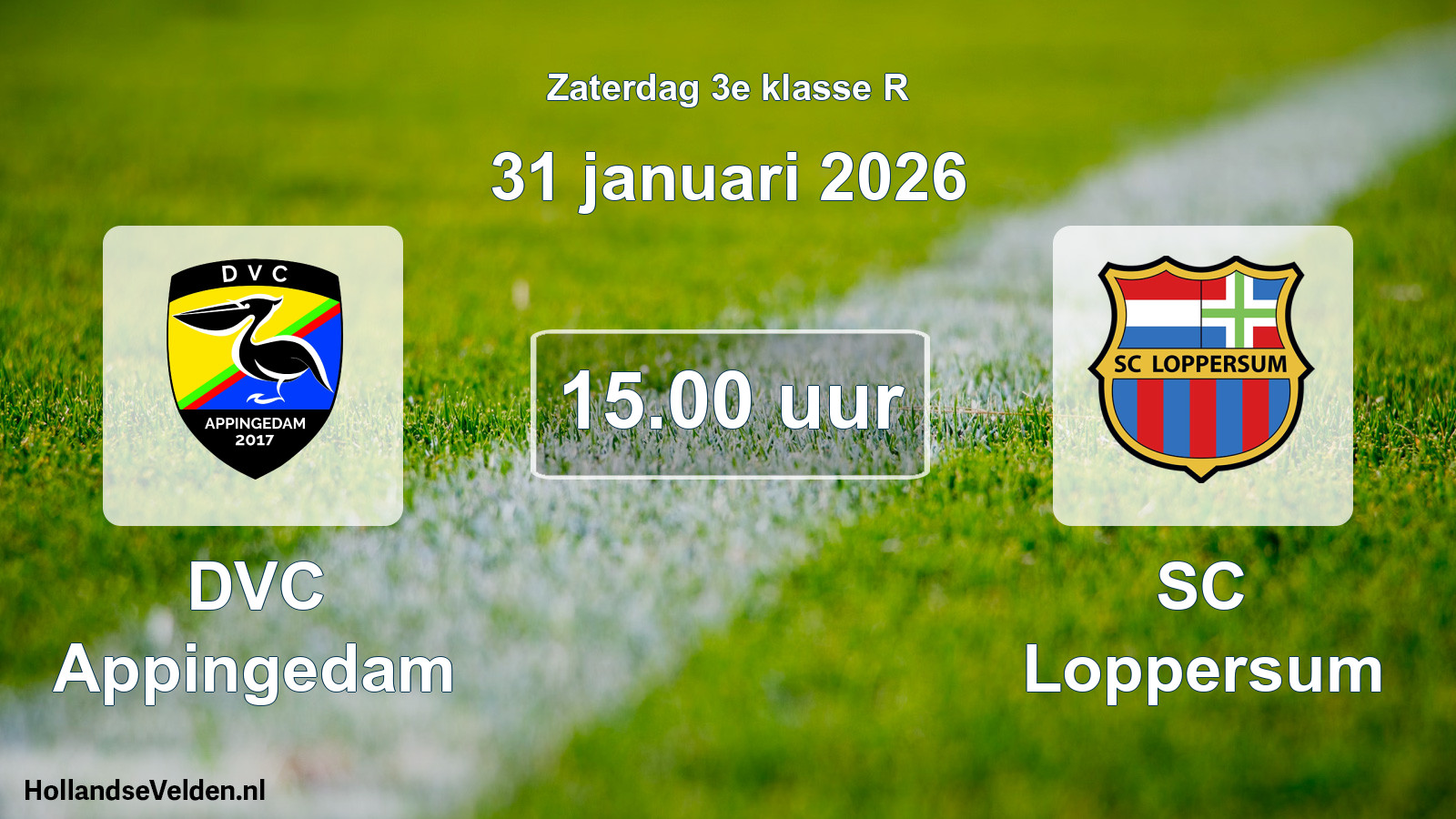 Scheduled Match: DVC Appingedam - SC Loppersum (31 January 2026)