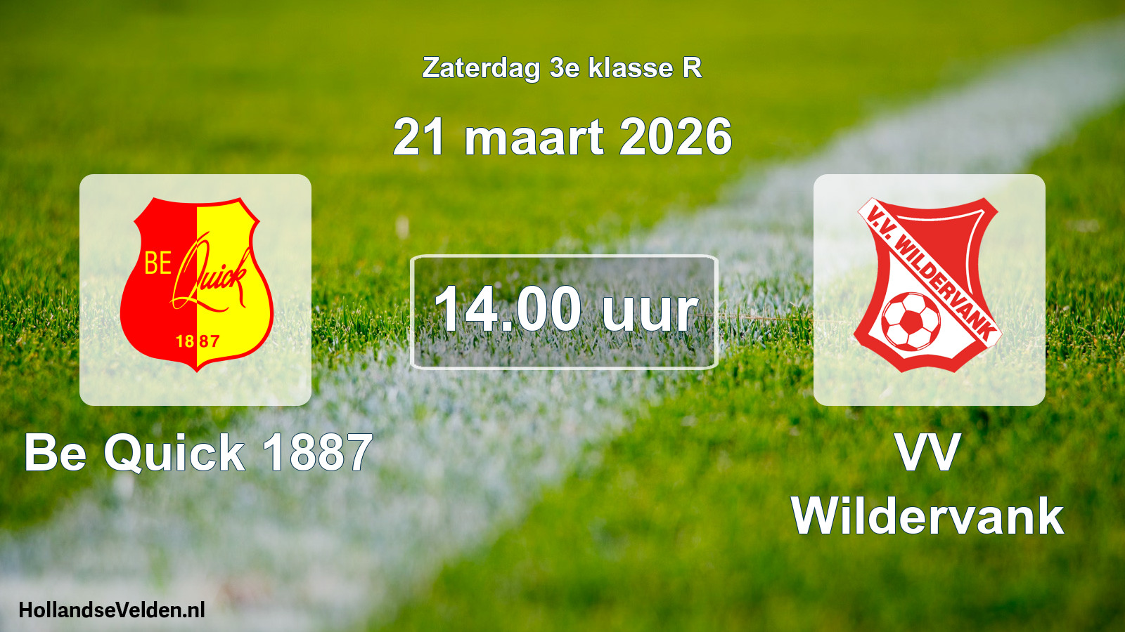 Scheduled Match: Be Quick 1887 - VV Wildervank (21 March 2026)