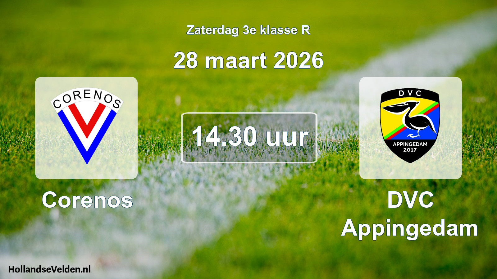 Scheduled Match: Corenos - DVC Appingedam (28 March 2026)