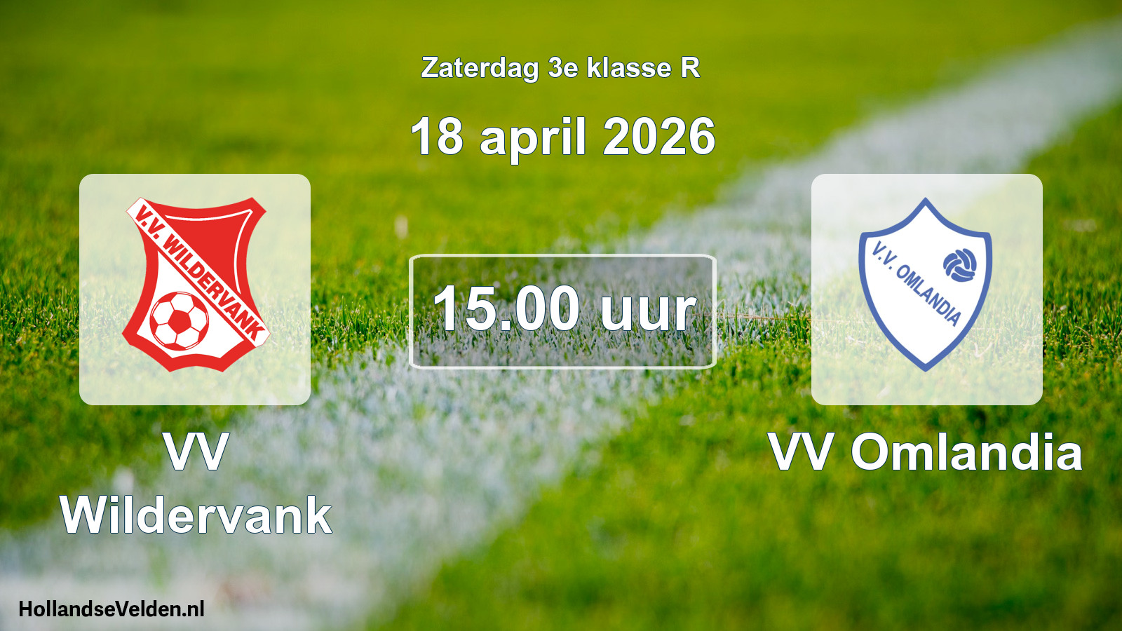 Geplande wedstrijd: VV Wildervank - VV Omlandia (18 april 2026)