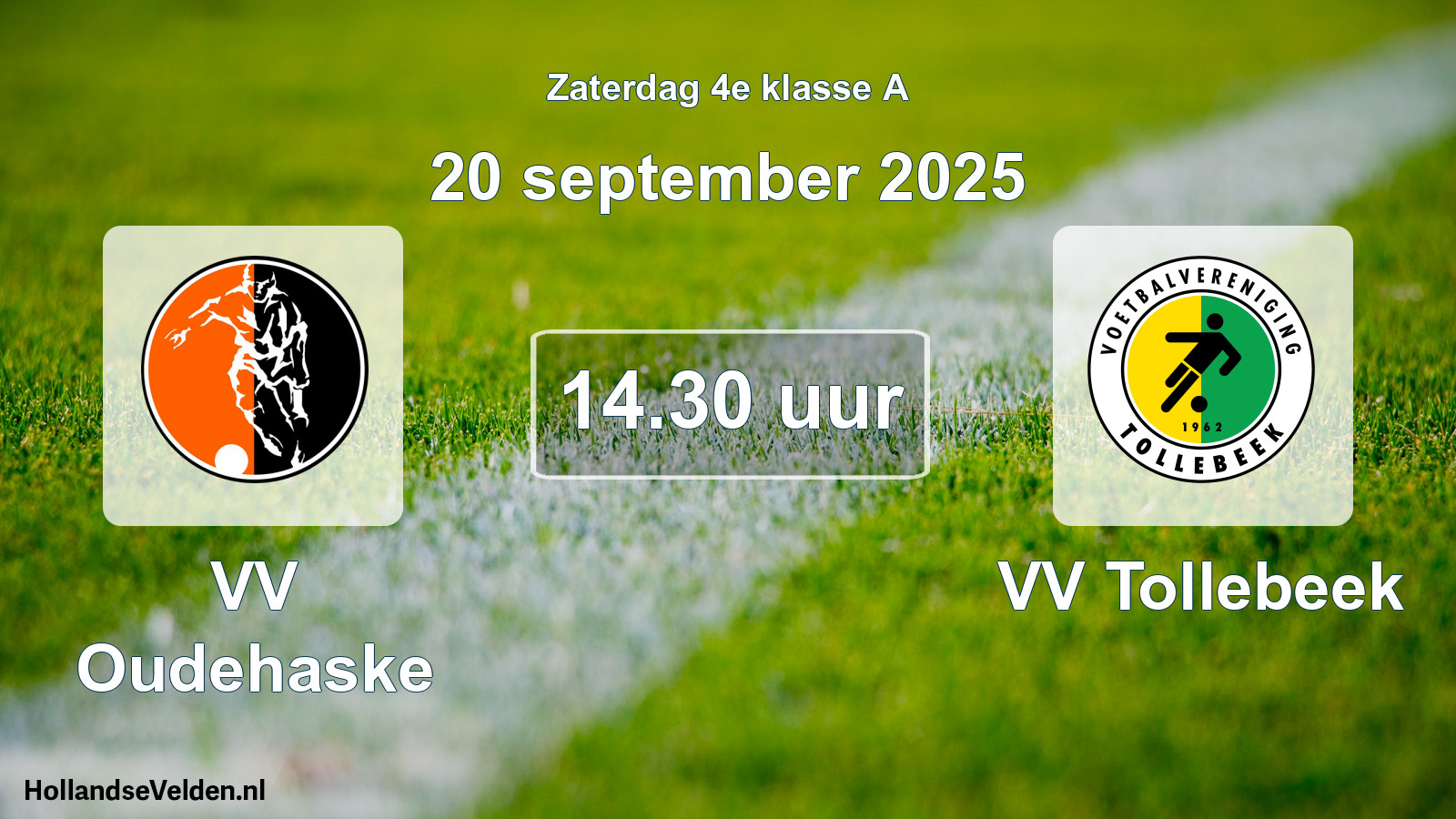 Geplande wedstrijd: VV Oudehaske - VV Tollebeek (20 september 2025)
