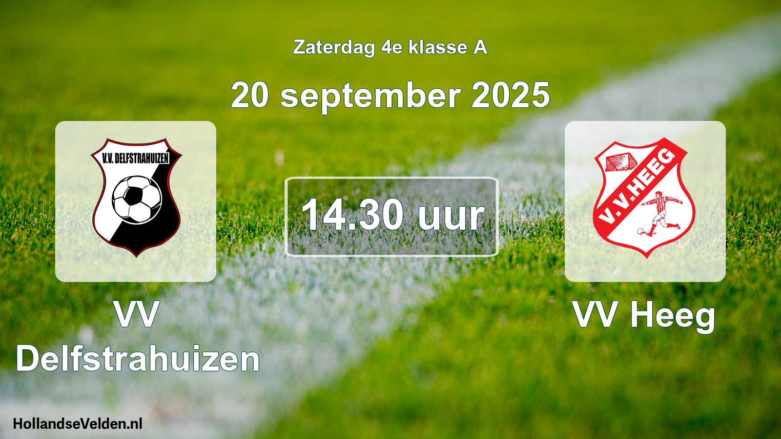Geplande wedstrijd: VV Delfstrahuizen - VV Heeg (20 september 2025)