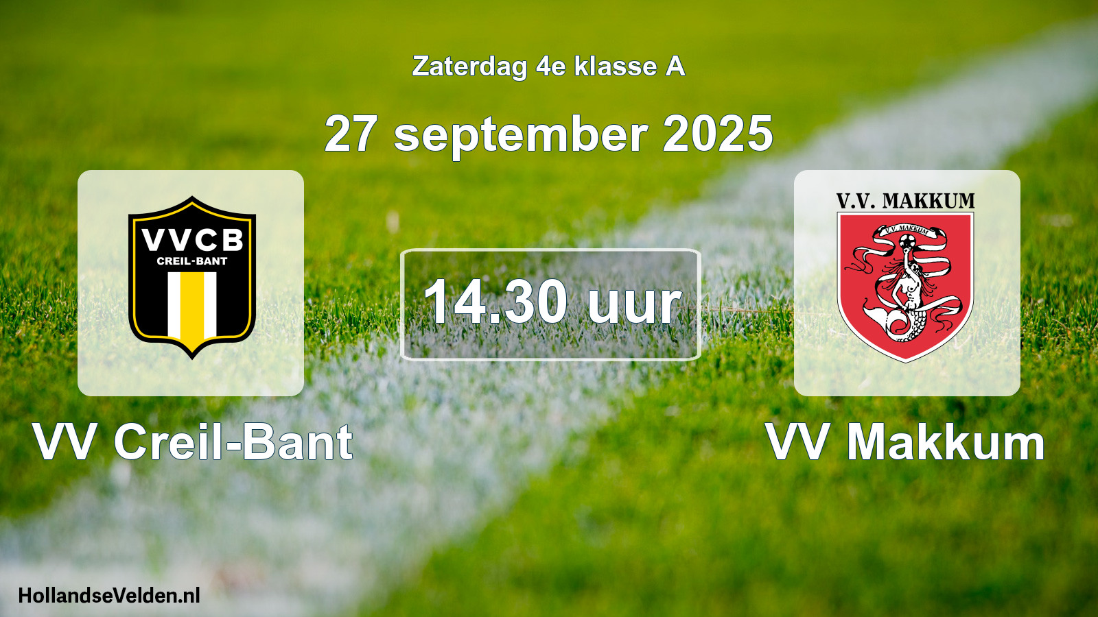 Geplande wedstrijd: VV Creil-Bant - VV Makkum (27 september 2025)