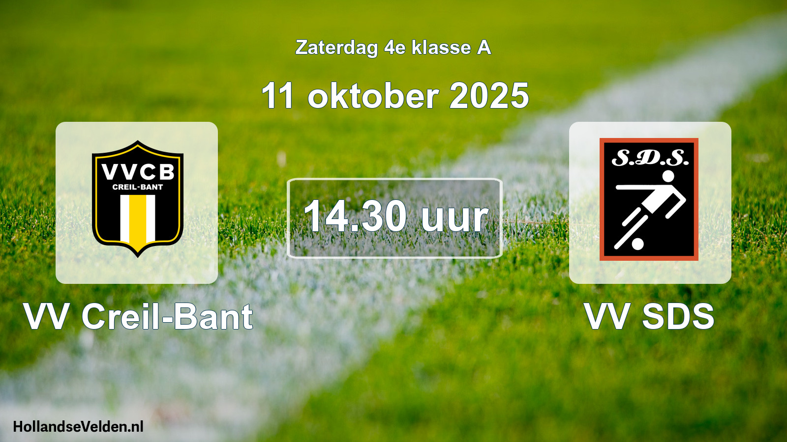 Geplande wedstrijd: VV Creil-Bant - VV SDS (11 oktober 2025)